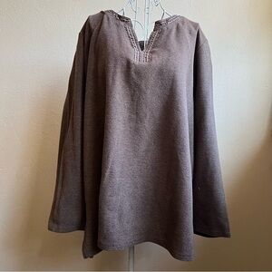 Textured Taj cocoa brown top, size 22/24. EUC.